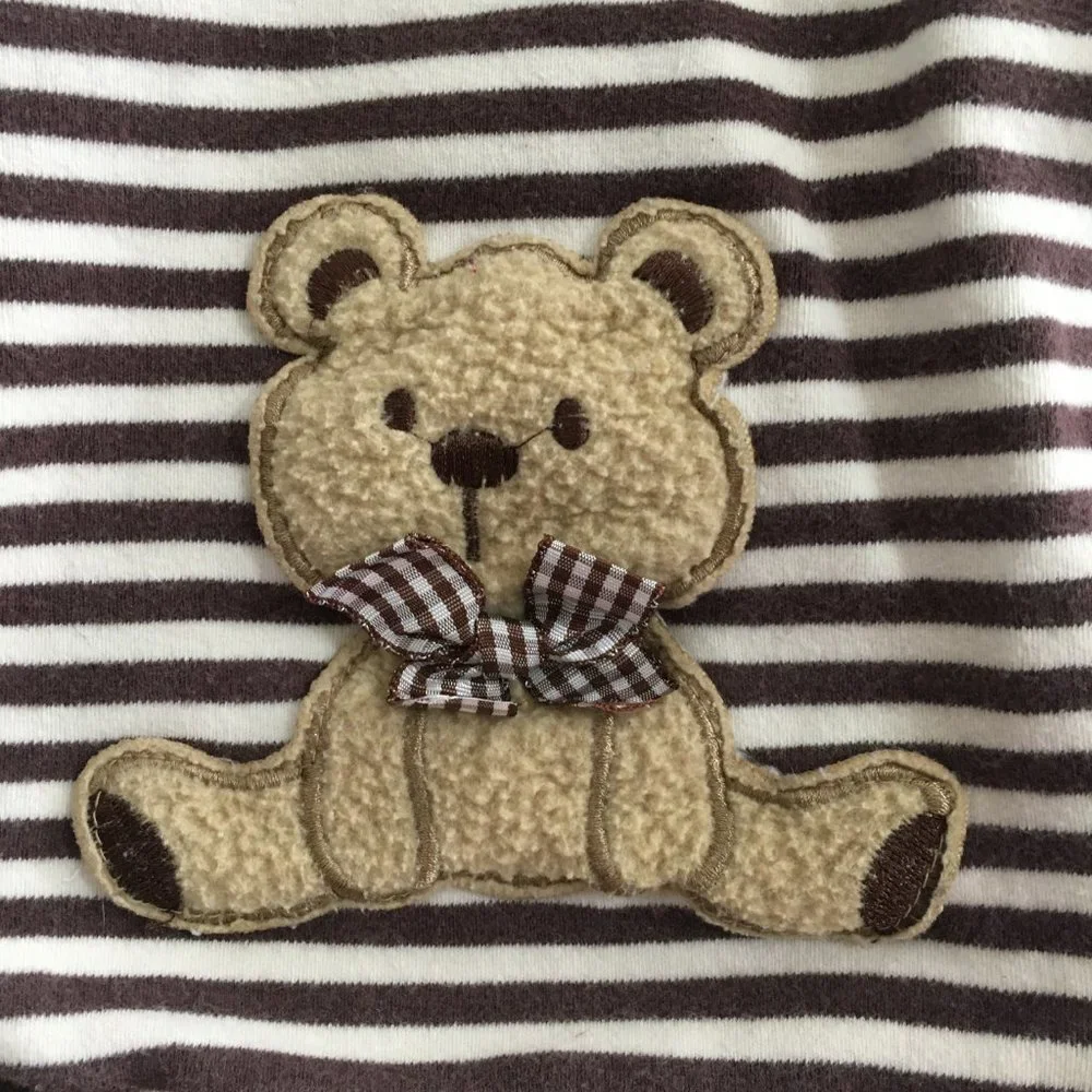 Bear Striped Hoodie Dog Clothes Brown Size Medium